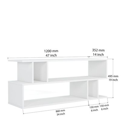 Piramide TV Unit - Up to 55 Inches - High Gloss White - With 2-Year Warranty