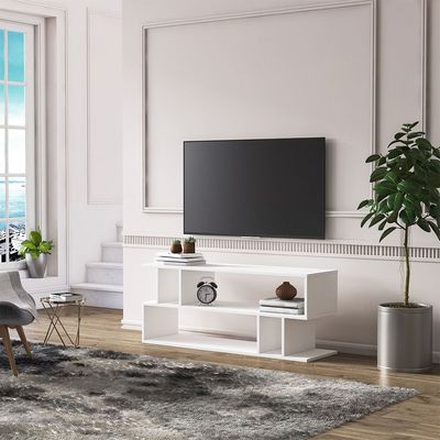 Piramide TV Unit - Up to 55 Inches - High Gloss White - With 2-Year Warranty