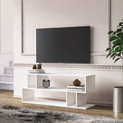 Piramide TV Unit - Up to 55 Inches - High Gloss White - With 2-Year Warranty