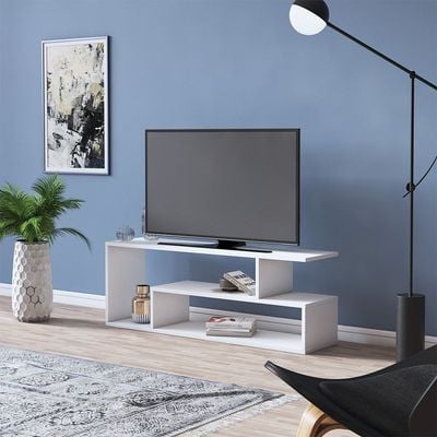 Pisa TV Unit - Up to 55 Inches - High Gloss White - With 2-Year Warranty