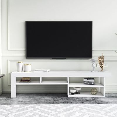 Reeta TV Unit - Up to 70 Inches - High Gloss White - With 2-Year Warranty