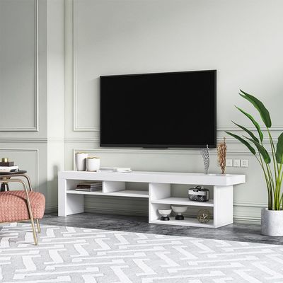 Reeta TV Unit - Up to 70 Inches - High Gloss White - With 2-Year Warranty