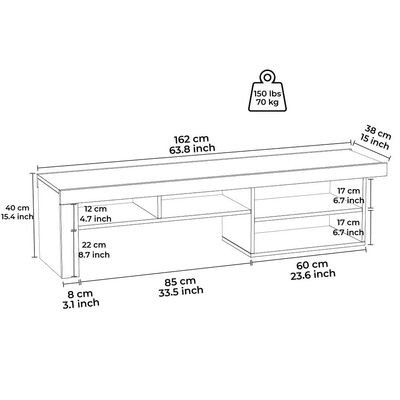 Reeta TV Unit - Up to 70 Inches - High Gloss White - With 2-Year Warranty