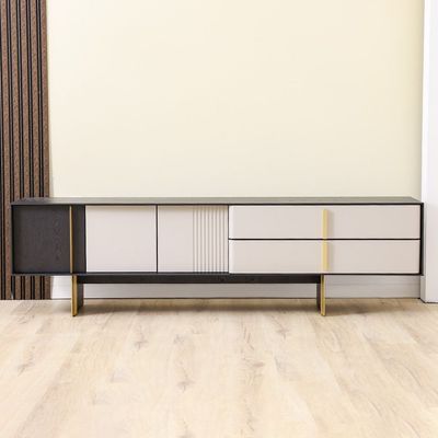 Cavalli TV Unit - For TVs up to 80 Inches - Cream/Black - With 2-Year Warranty