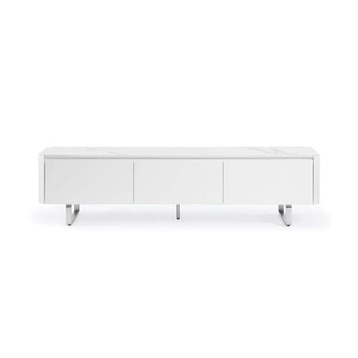 Monarch TV unit up to 80 Inches- White / Brushed Silver