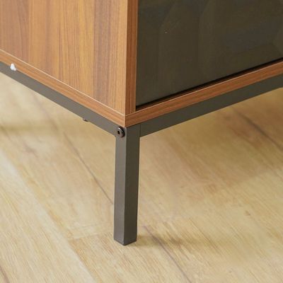 Dello Tv Unit W/2 Door Storage- Walnut / Black - Upto 70 Inch