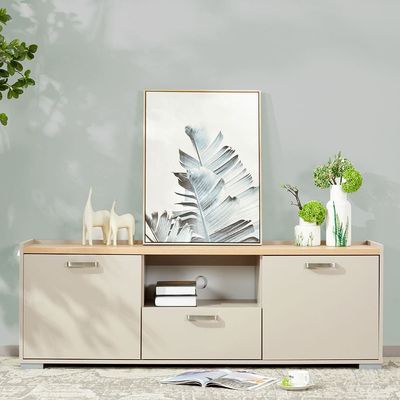 Cardano TV Unit with storage up to 70 inches-Natural / Champagne