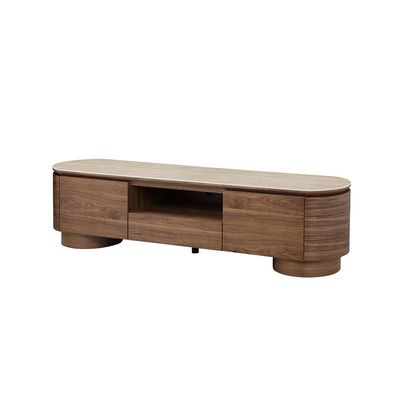 Austria TV Unit for TVs up to 75 Inches - Natural Walnut - With 2-Year Warranty