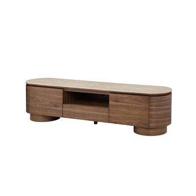 Austria TV Unit for TVs up to 75 Inches - Natural Walnut - With 2-Year Warranty