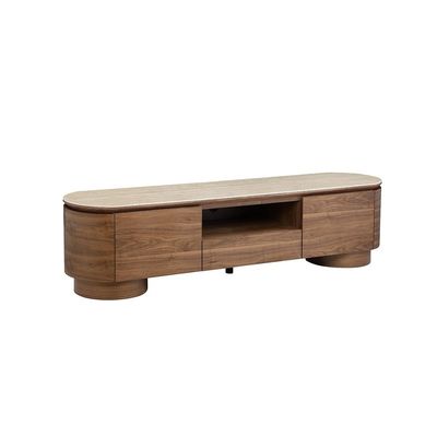 Austria TV Unit for TVs up to 75 Inches - Natural Walnut - With 2-Year Warranty