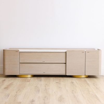 Margaret TV Unit up to 85 inches - Beige / Terrazo / Gold