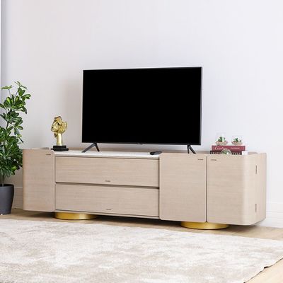 Margaret TV Unit up to 85 inches - Beige / Terrazo / Gold