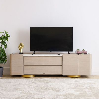 Margaret TV Unit up to 85 inches - Beige / Terrazo / Gold