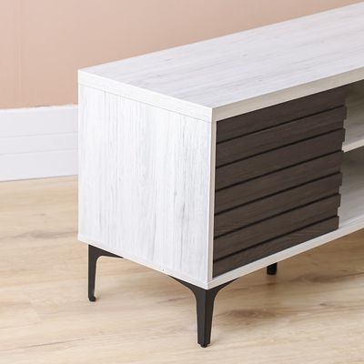 Nicosia  Tv Unit Up To 80 Inches - White Oak / Black