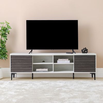 Nicosia  Tv Unit Up To 80 Inches - White Oak / Black