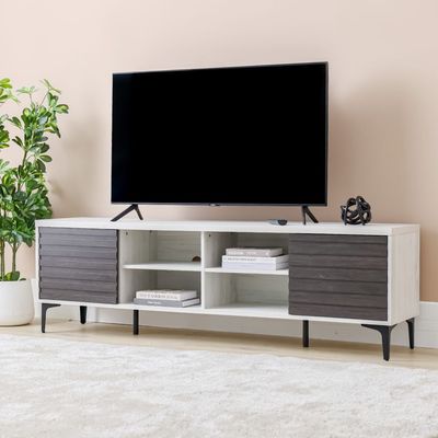 Nicosia  Tv Unit Up To 80 Inches - White Oak / Black