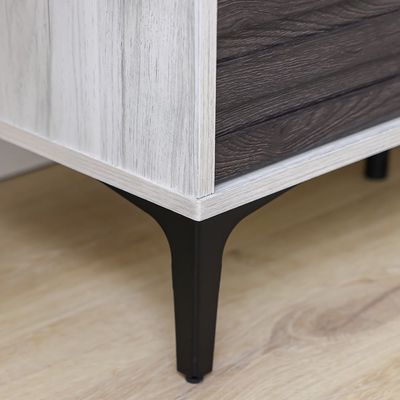 Nicosia TV Unit - Up to 80 Inches - White Oak/Black - With 2-Year Warranty