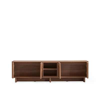 Ren TV Unit - Up to 80 Inches Natural Walnut - With 2-Year Warranty 