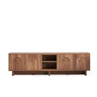 Ren TV Unit - Up to 80 Inches Natural Walnut - With 2-Year Warranty 