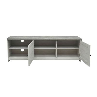 Zenith Tv Unit W/2Door Upto 65 Inches-White Oak+Cement