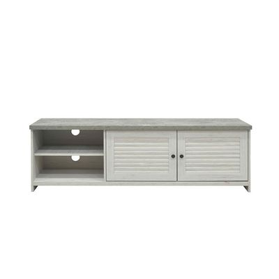 Zenith Tv Unit W/2Door Upto 65 Inches-White Oak+Cement