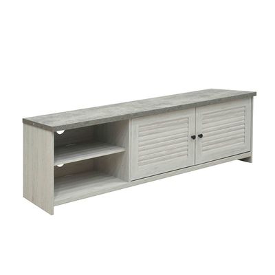 Zenith Tv Unit W/2Door Upto 65 Inches-White Oak+Cement