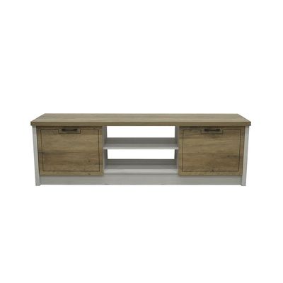 Swann Tv Unit W/2Door Upto 65 Inches-Summer Oak+Pearl White