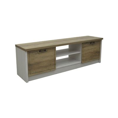 Swann Tv Unit W/2Door Upto 65 Inches-Summer Oak+Pearl White