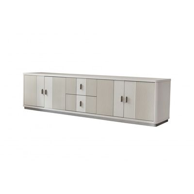 Aries 4 Door & 2 Drawer TV Unit up to 80 inch - L. Beige Oak veneer