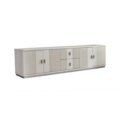 Aries 4 Door & 2 Drawer TV Unit up to 80 inch - L. Beige Oak veneer