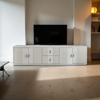 Aries 4 Door & 2 Drawer TV Unit up to 80 inch - L. Beige Oak veneer