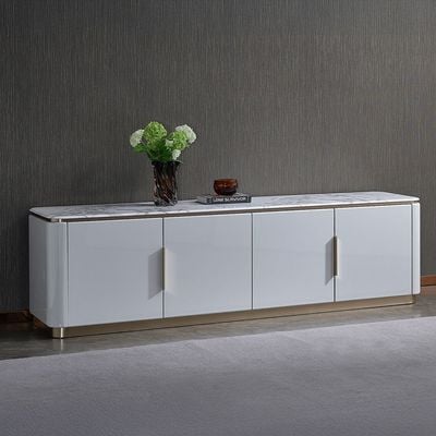 Fortville 4 Door High Gloss TV Unit - Upto 80 Inch -Light Grey