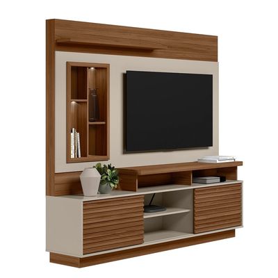 V2 Eldorado Wall Unit For Tv Up To 55 Inch - Brown/Off White