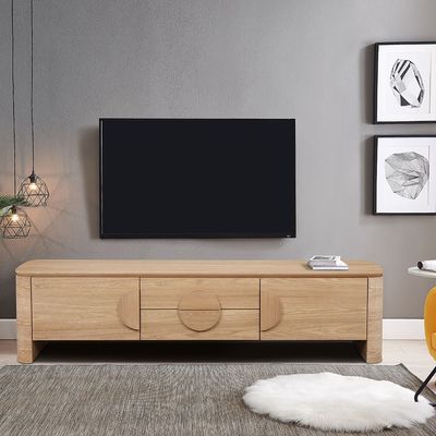 Kanso 2Door & 2Drawer Tv Unit Upto 80 Inch - Natural Oak