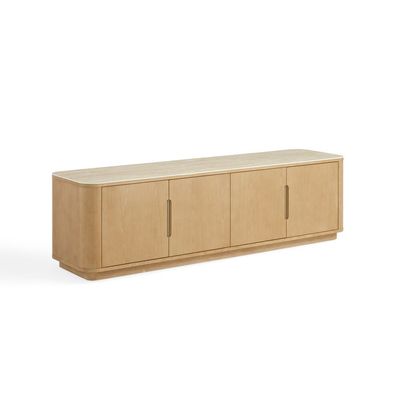 Nordomi 4 Doors TV Unit up to 75 inch- Cream/Natural Oak