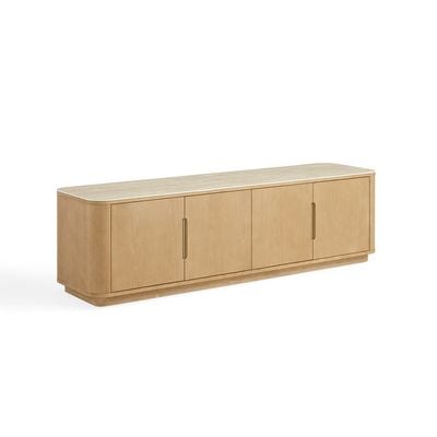 Nordomi 4 Doors TV Unit up to 75 inch- Cream/Natural Oak