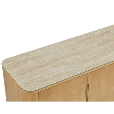 Nordomi 4 Doors TV Unit up to 75 inch- Cream/Natural Oak