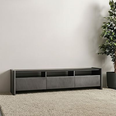 Millo 3 Drawers Tv Unit Up To 75 Inch - Grey Metallic