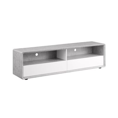 Cansten Tv Unit With  2Drawers And Open Shelves Up To 70 Inch - Grey/White