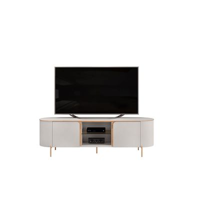 Havant Tv Unit  With 2Doors & Open Shelves Up To 65 Inch - Off White/Brown