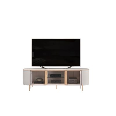 Havant Tv Unit  With 2Doors & Open Shelves Up To 65 Inch - Off White/Brown