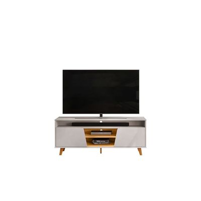 Lana Tv Unit  With 2Doors & Open Shelves Up To 60 Inch - Off White/Brown