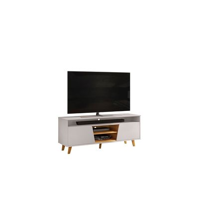 Lana Tv Unit  With 2Doors & Open Shelves Up To 60 Inch - Off White/Brown
