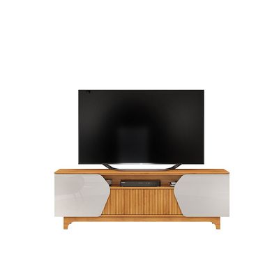 Sannie Tv Unit  With 2 Swing Doors & 2 Sliding Doors  Up To 75 Inch - Brown Oak/Beige