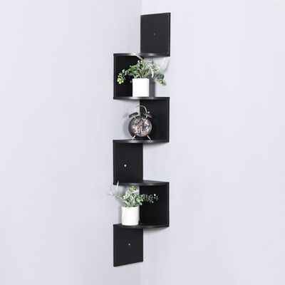 Zigzag 5-Tier Corner Wall Shelf - 123x19x19 cm