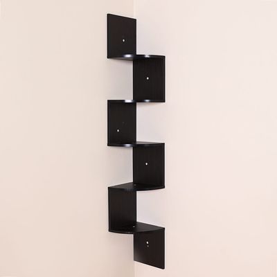 Zigzag 5-Tier Corner Wall Shelf - 123x19x19 cm