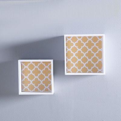 أبيجيل - مجموعة أرفف مكعبات من قطعتين - أبيض PVC