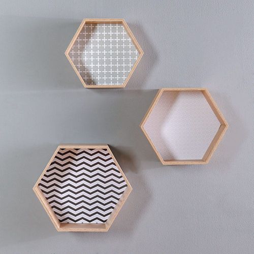 Windsor Hexagon Wall Shelf - Set of 3
