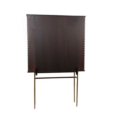 Marcelle Display Cabinet - Espresso/Gold - With 2-Year Warranty