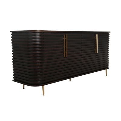 Marcelle Sideboard With 4 Doors - Espresso / Gold